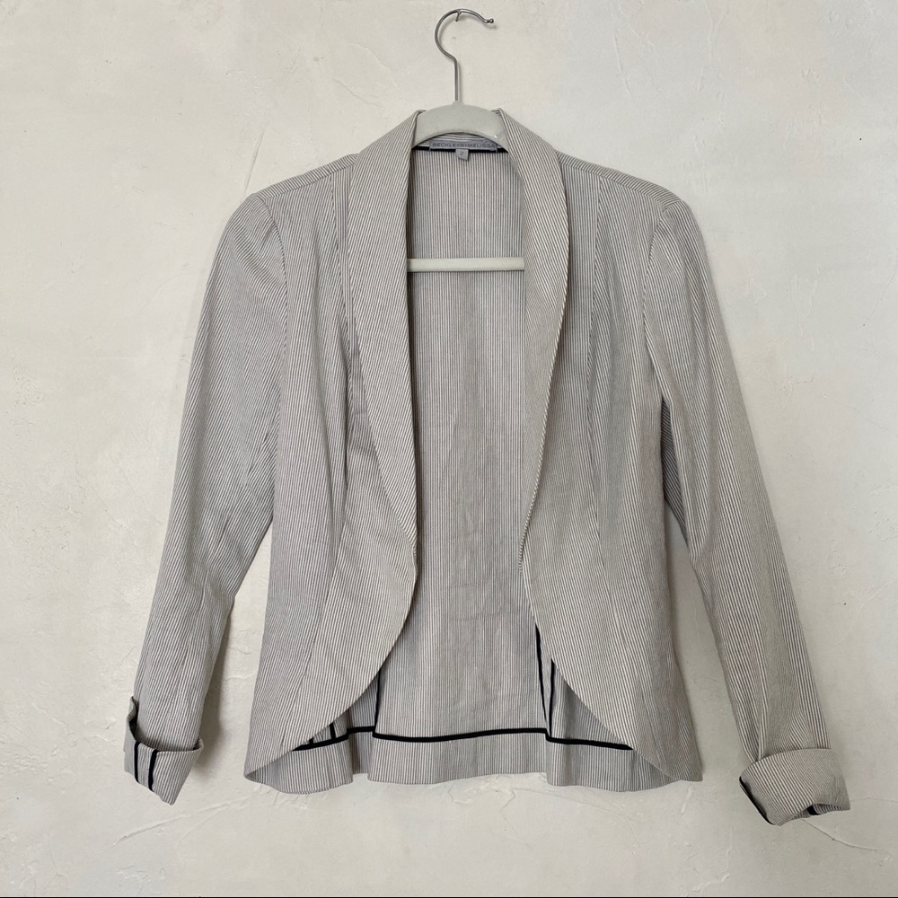 Beckley by Melissa Pinstriped Open Blazer